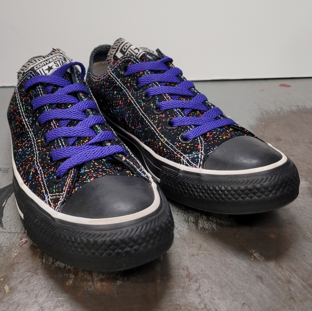 Converse Chuck Taylor All Star Low Top Canvas Paint Splatter Men's 6 Women's 8